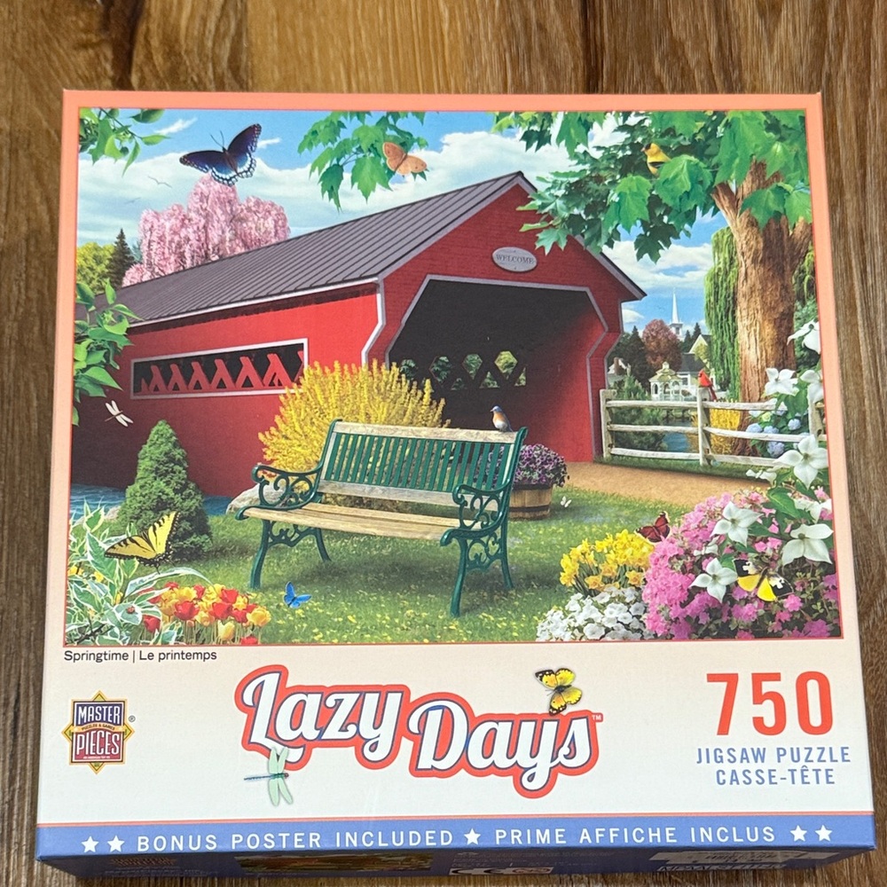 “Springtime” By Lazy Days 750-Pieces Jigsaw Puzzle (24” x 18”)(EUC)